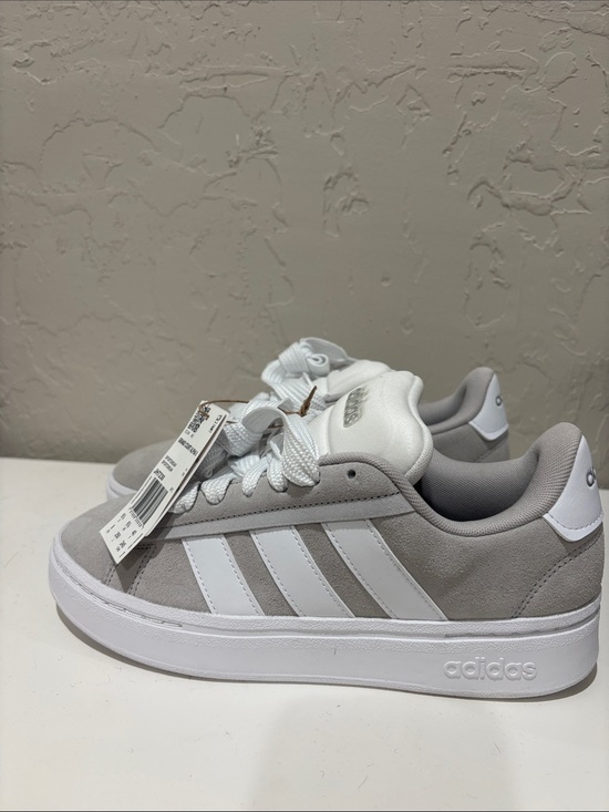 adidas Shoes - BRAND NEW with tags and box Adidas Light Gray & White Suede Low-Top Sneakers